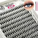 Marsfarmer 640pcs Individual Cluster Lashes Kit - False Eyelashes 9-16mm 40D+50D D Curl with Lash Cluster Applicator Tweezer, Reusable Beauty & Personal Care Marsfarmer