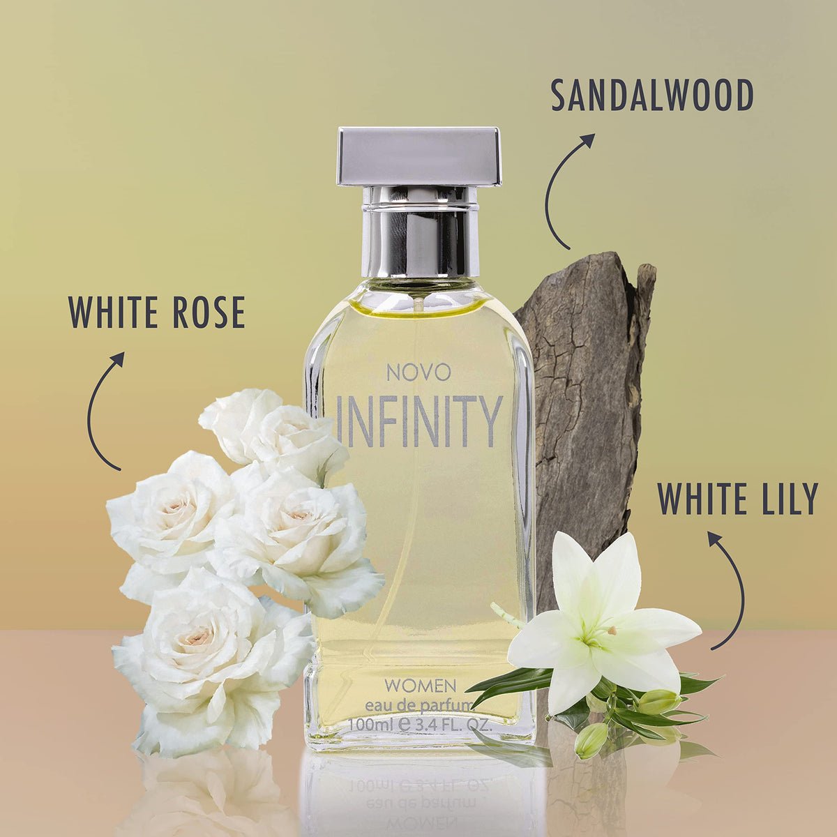 NovoGlow Novo Infinity for Women - 3.4 Fluid Ounce Eau De Parfum Spray for Women - Refreshing Mix of Citrus Floral & Musk Fragrances Smell Fresh All Beauty & Personal Care NovoGlow