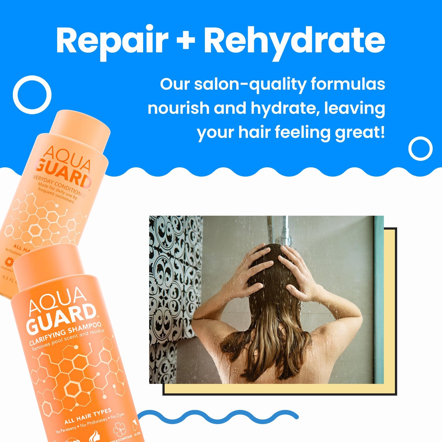 AQUA GUARD Swimmers Essential Hair Protection Bundle | Prevents Chlorine Damage + Softens Hair While Swimming | Color Safe, Leaves Hair Smelling Great Beauty & Personal Care AQUA GUARD