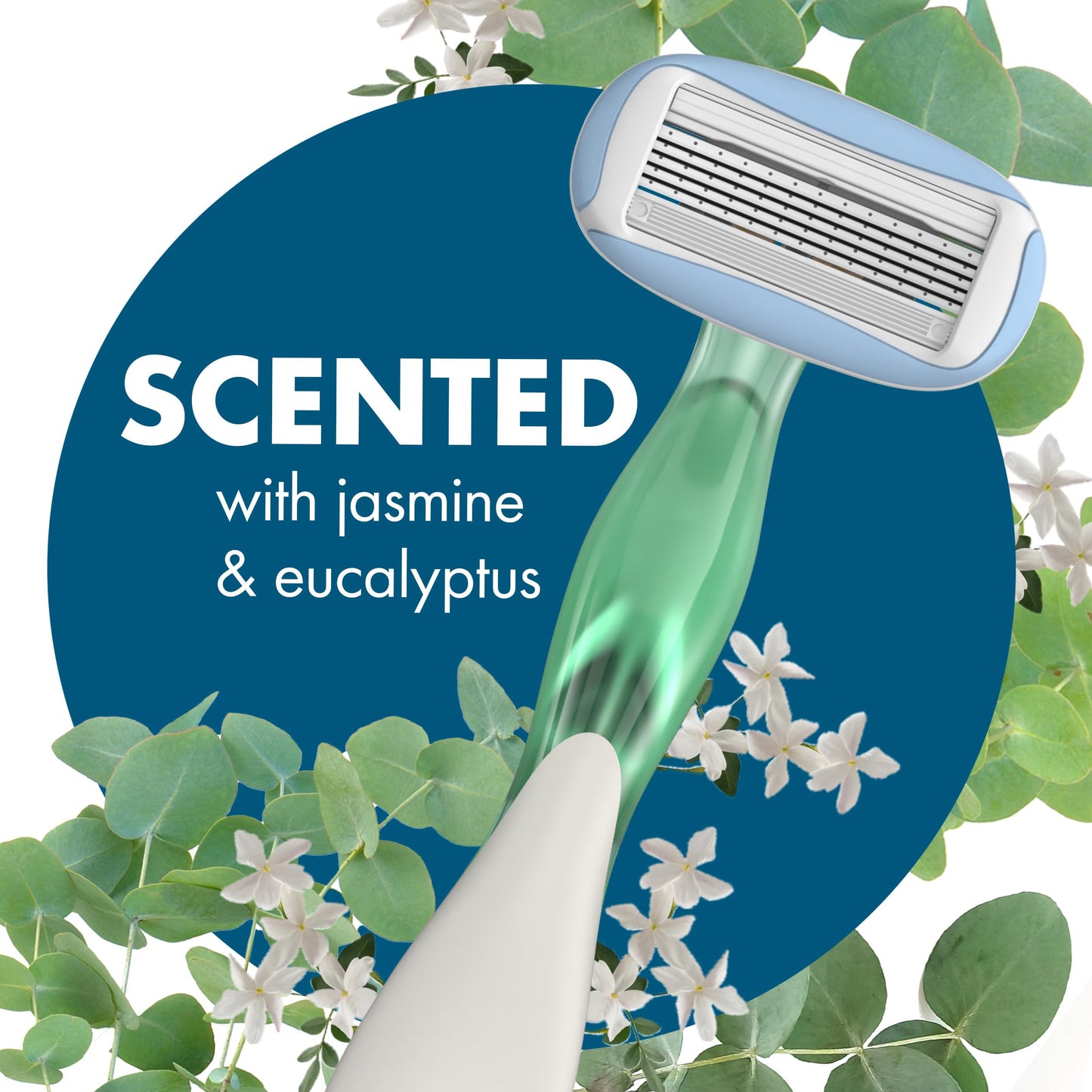BIC Soleil 5 Escape Scented Women's Disposable Razors, 5 Blades, Comfortable Shave, Jasmine & Eucalyptus Scented Handle Shaving Razors for Women, 2 Beauty and Personal Care BIC