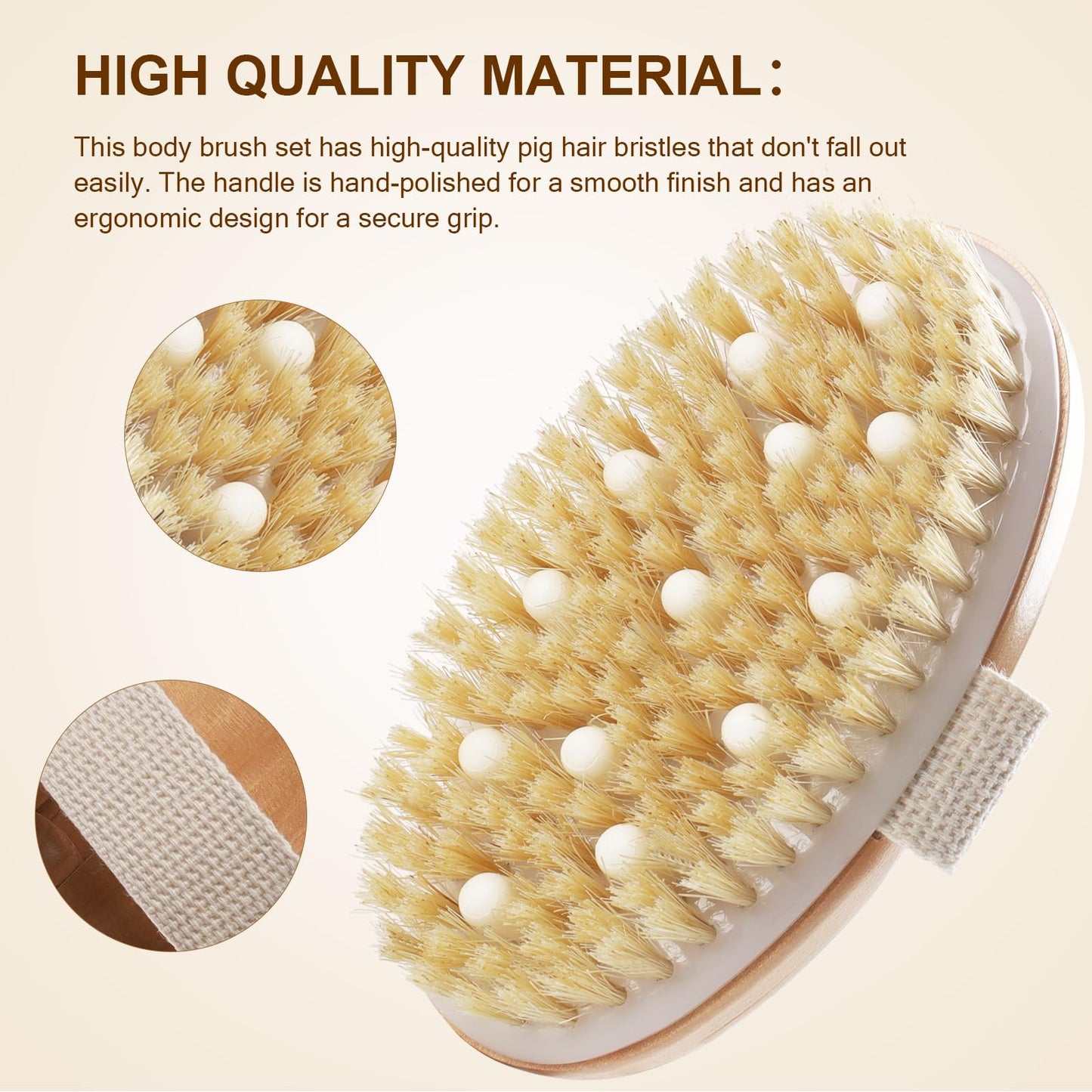 DEBETOOL Dry Brushing Set - Natural Boar Bristle Body & Face Brush, Wooden Long Handle Scrub Brush for Cellulite & Lymphatic Drainage Body Care Beauty and Personal Care DEBETOOL