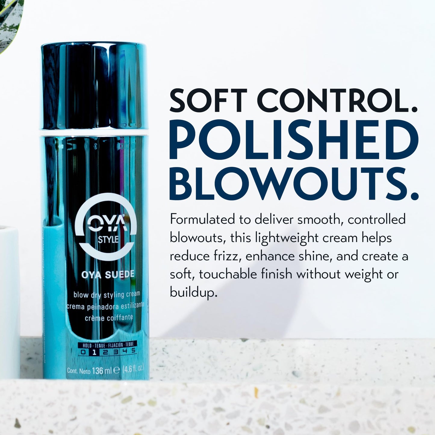 OYA Suede Blow Dry Hair Styling Cream - Versatile Lightweight Formula for Smooth, Polished & Volumized Finish - Salon Quality Jojoba Based Hydrating Beauty & Personal Care OYA