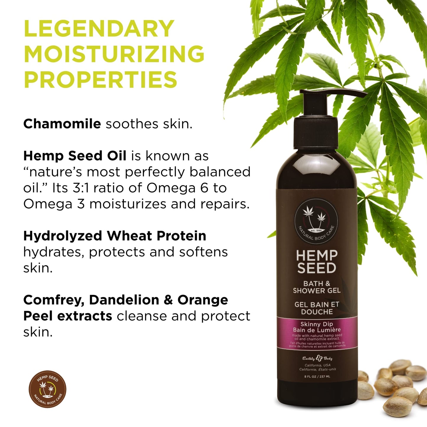 Bath & Shower Gel, Skinny Dip - 8 Oz Beauty & Personal Care Earthly Body