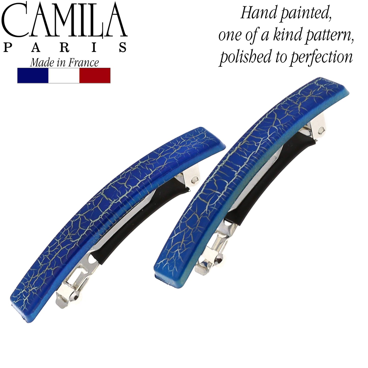 Camila Paris CP2956 French Hair Barrette Clip for Girls, Set of 2 Rubberized Metal Clasp Strong Hold Grip Hair Clips for Women, No Slip and Durable Beauty & Personal Care Camila