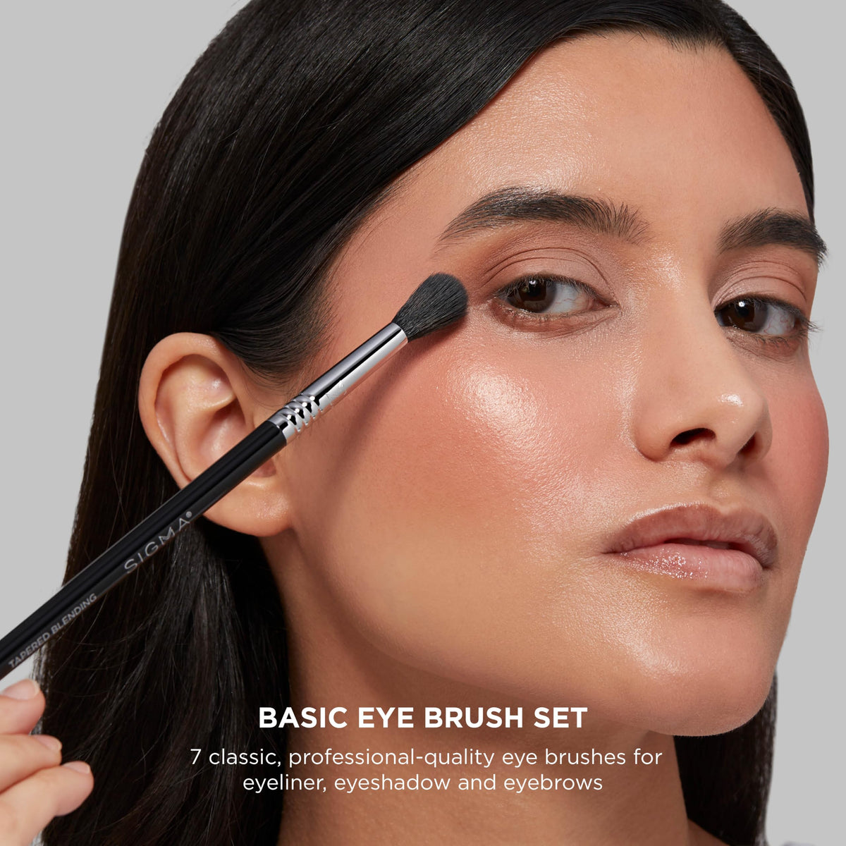 Sigma Beauty Basic Eye Brush Set - Makeup Brushes 7 Pieces Fibers & Sleek
