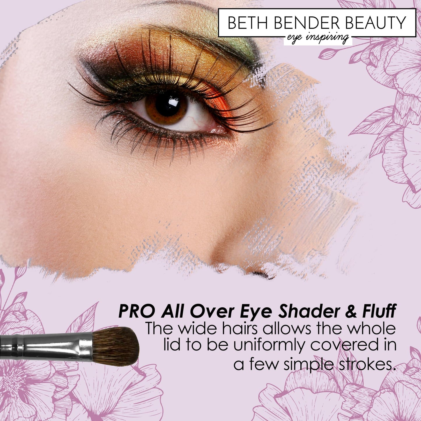 Beth Bender Beauty Pro All Over Eye Shader and Fluff Brush - Makeup Brush for Eye Makeup Beauty & Personal Care Beth Bender Beauty
