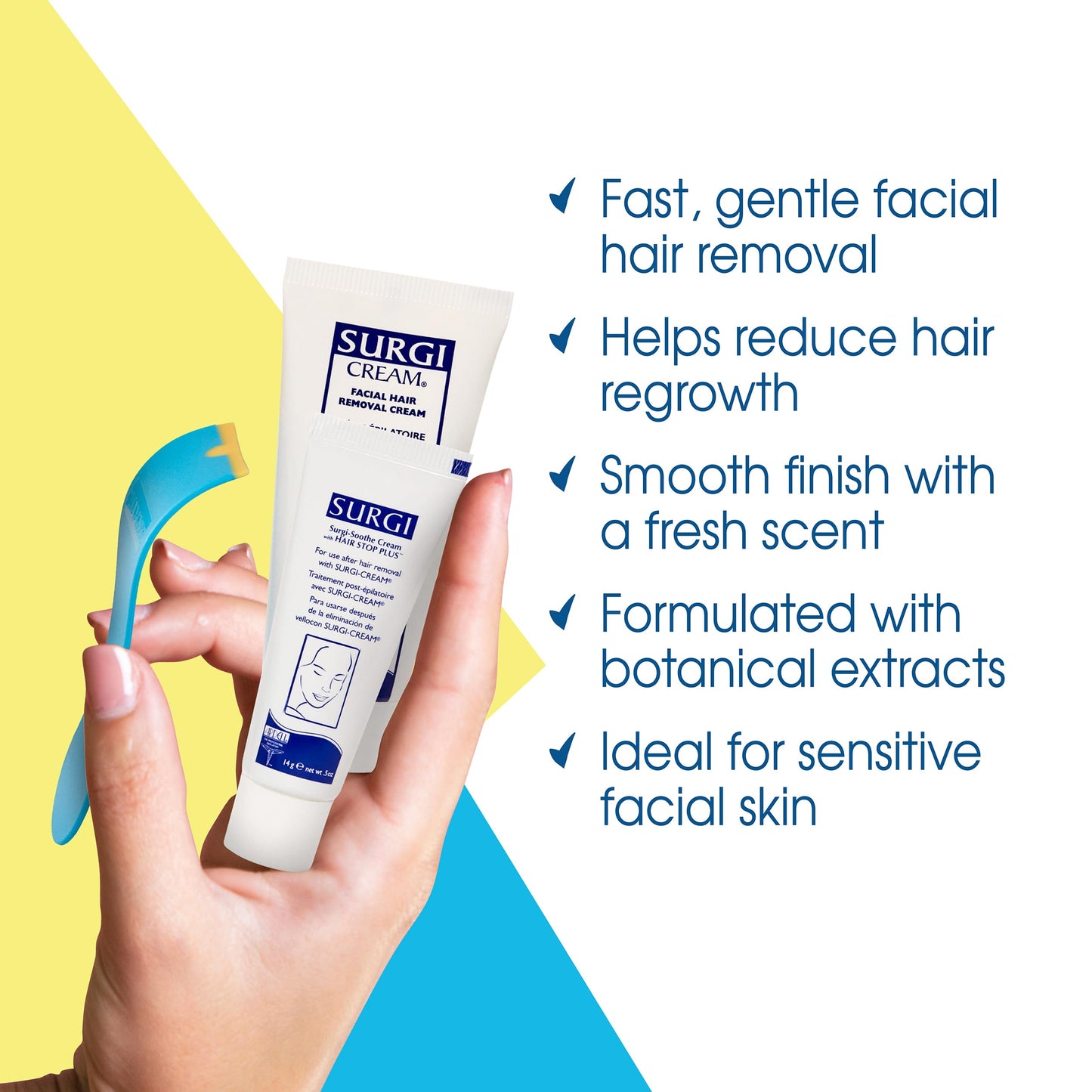 Surgiwax Facial Hair Removal Cream for Women - Depilatory Cream for Face, Neck, & Sensitive Skin, Professional Hair Remover, 1 oz Beauty & Personal Care Surgiwax