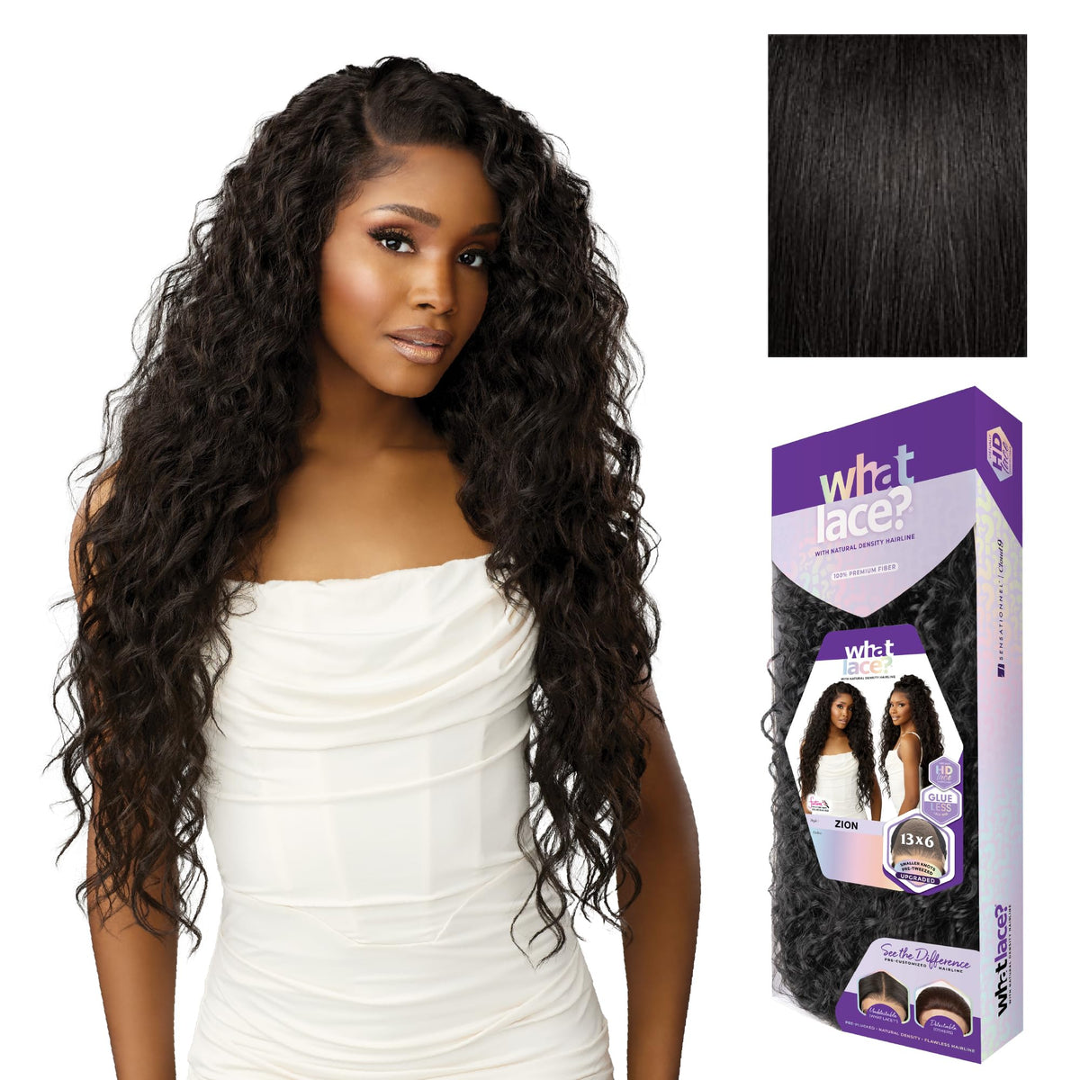 Sensationnel What Lace 13x6 Wig-Zion, 1B OFFBLACK