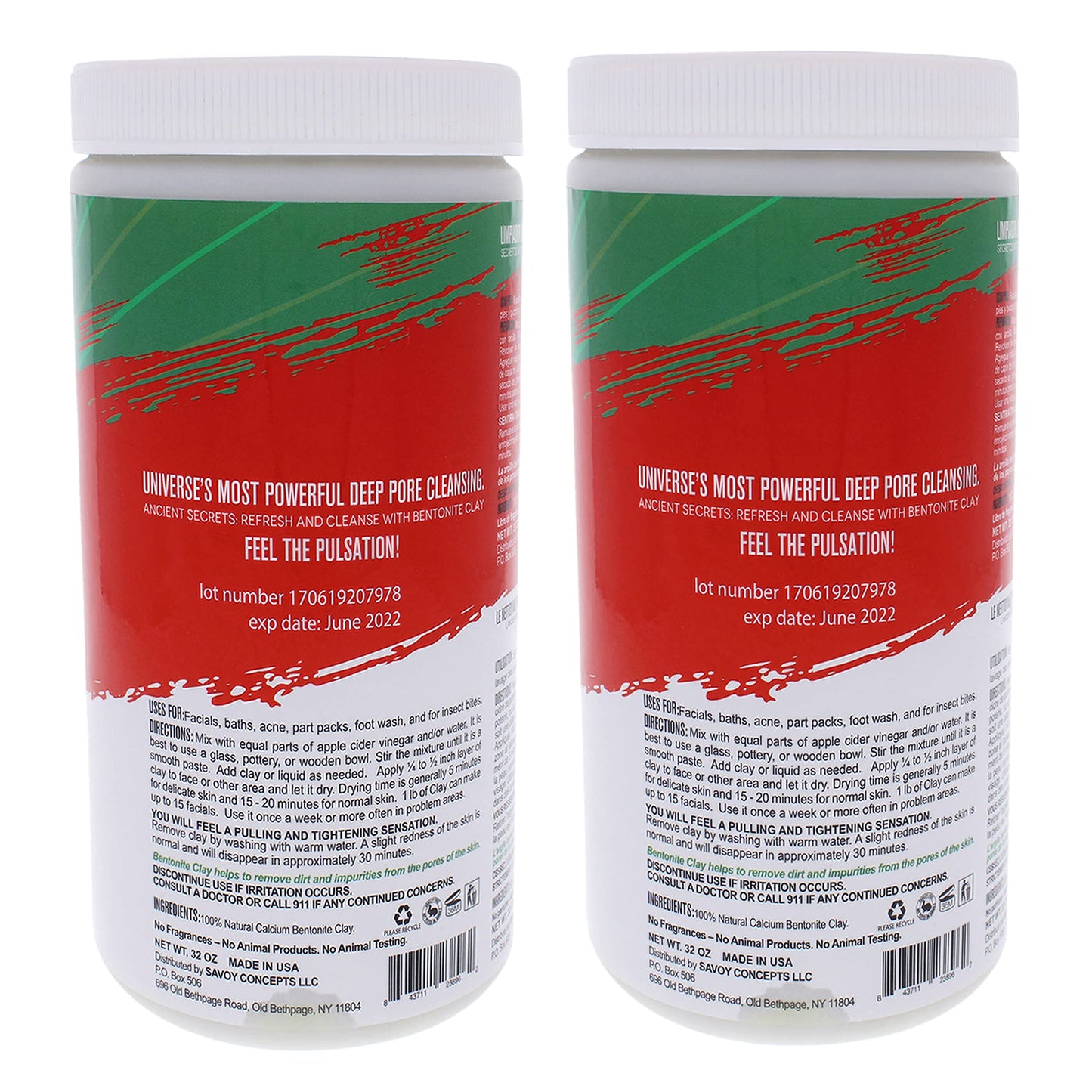 Mayan Magic Mud Powerful Deep Pore Cleansing Calcium Bentonite Clay - 4 lbs (2 Pc) - Bulk Natural Face Mask Peel for Men and Women - USA Made Full Beauty & Personal Care Mayan Magic Mud