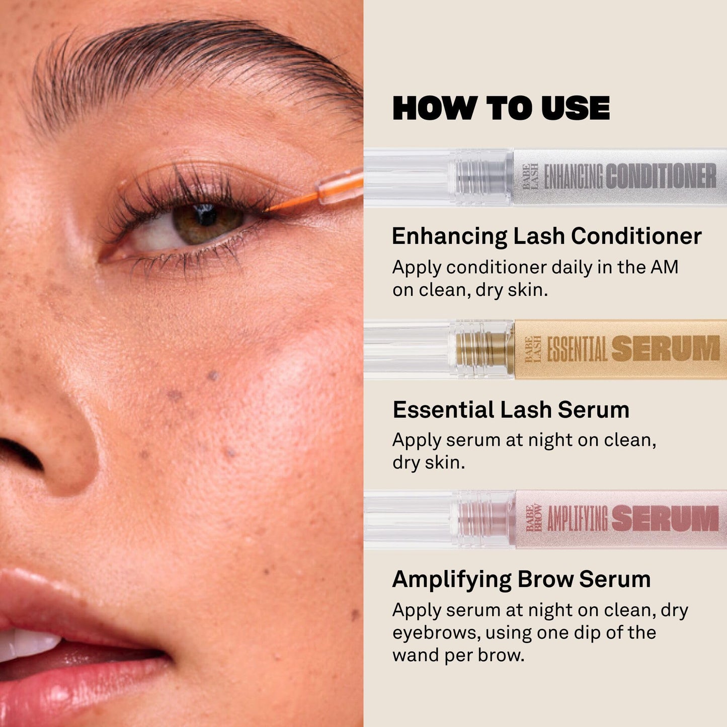 Babe Original Triple Threat Mini Set, Includes Babe Lash Essential Serum & Enhancing Conditioner + Babe Brow Amplifying Serum, 1 mL, 3 Pack Beauty & Personal Care BABE ORIGINAL