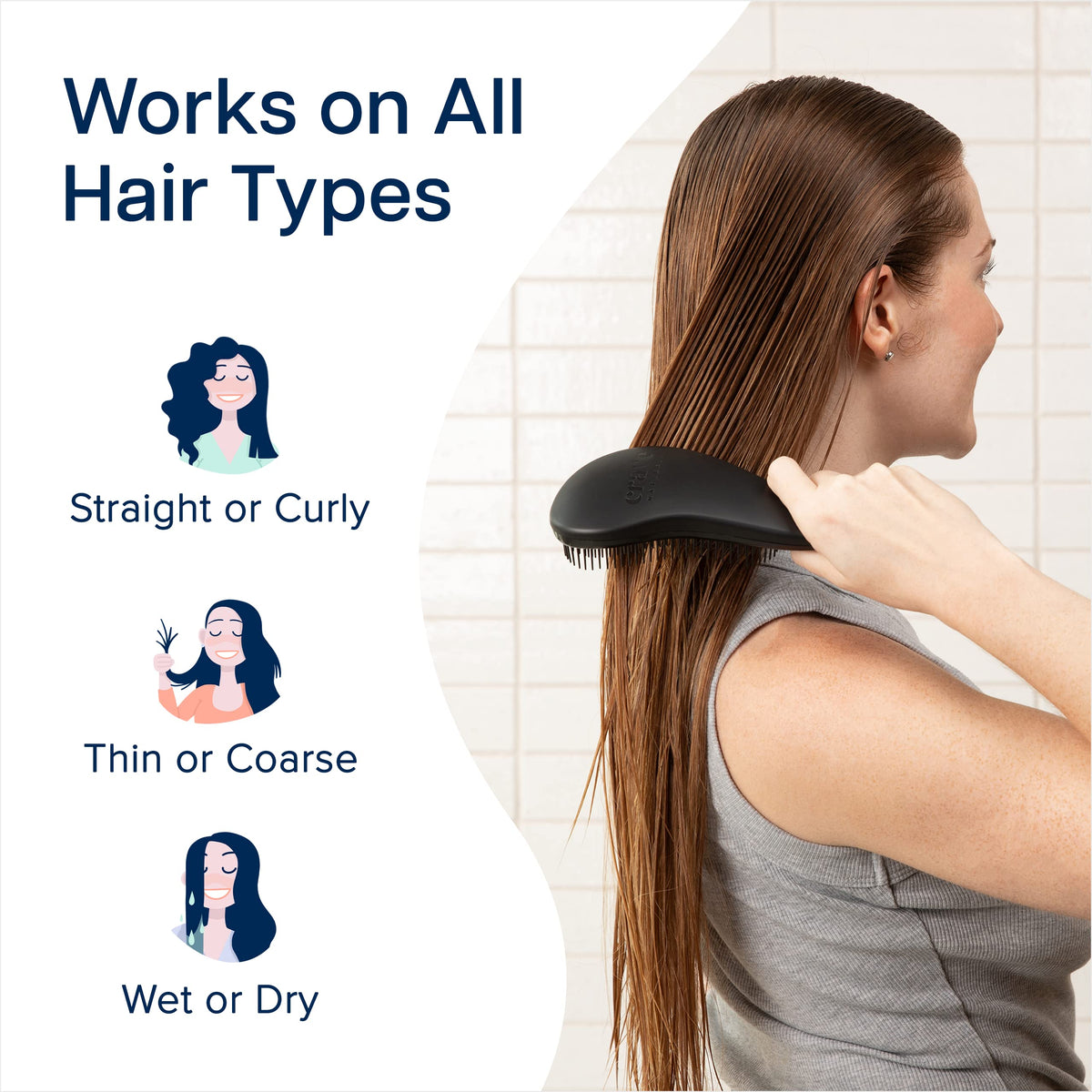 Crave Naturals Glide Thru Detangling Brush, Detangler Brush for Curly, Straight, Wet and Dry Hair Comb for Adults and Kids, Hair Accessories Beauty & Personal Care Crave Naturals