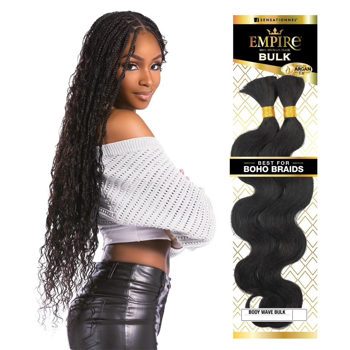 Sensationnel Empire Bulk Braiding-Body Wave,18 inch, BG BURGUNDY