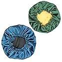 Hanbertti 2pcs of Satin Sleep Bonnet with Adjustable Buckle, Double Layer Silk Bonnets, Reusable Bath Hair Cap for Night Sleeping and Make up (Deep Beauty & Personal Care Hanbertti