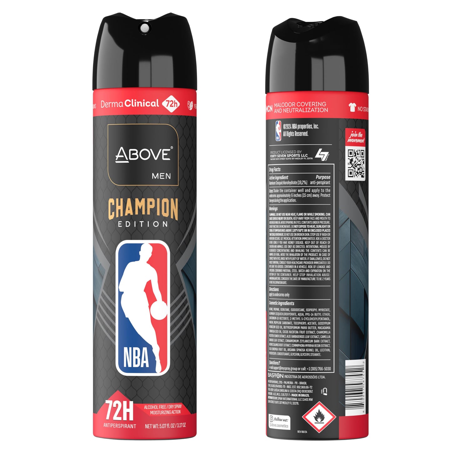 Above NBA - Houston Rockets Deodorant Gift Set - A Giftable Set for Rockets Fans - Antiperspirant Spray, 4 Signature Scents, 72h Protection, Dry Beauty and Personal Care NBA