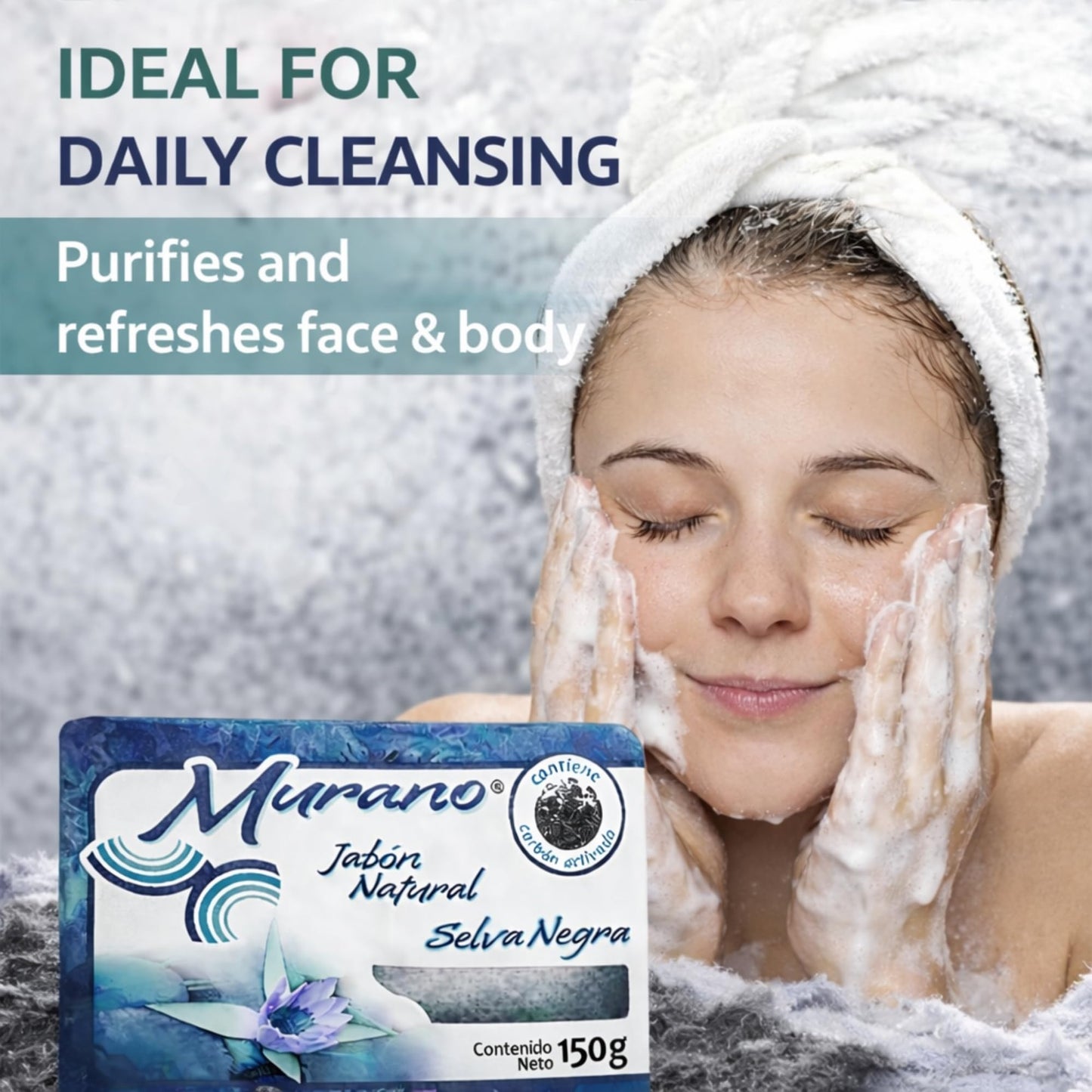 Murano Activated Charcoal Soap Bar Pack of 3 - Deep Cleansing Face & Body Soap for Oily & Acne-Prone Skin - Detoxifying, Oil Control, Pore Purifying Beauty & Personal Care Five Brothers Products