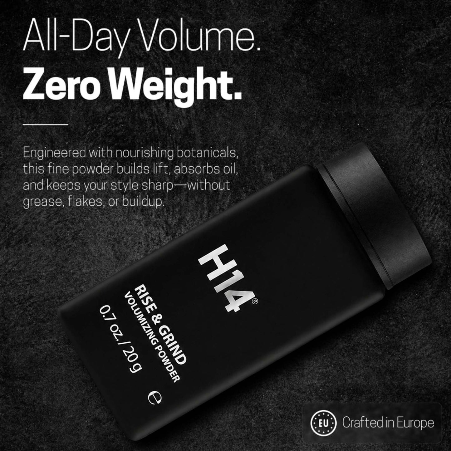 H14 Rise & Grind Hair Powder for Men - Volumizing Matte Finish Styling Dust with Extra Hold - Lightweight Thickening Powder with Pea Extract & Acai Beauty & Personal Care H14