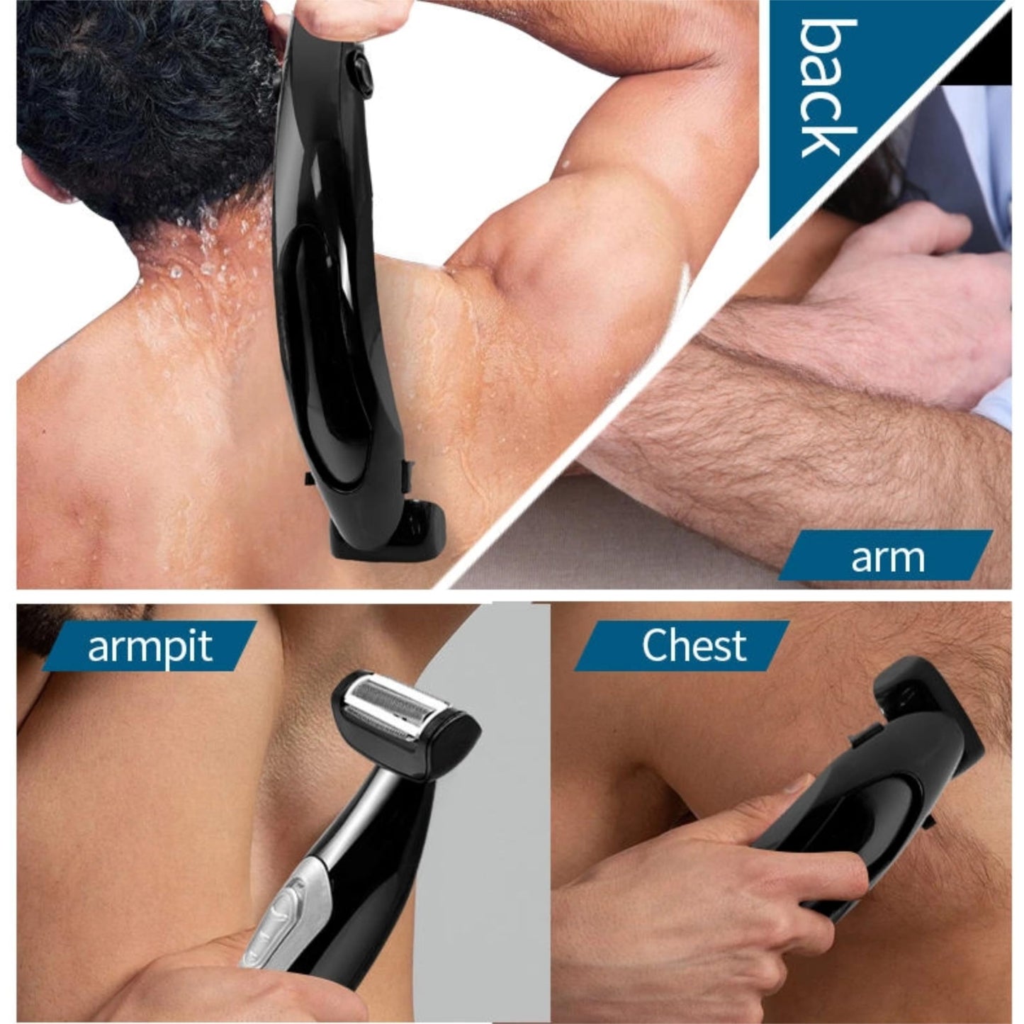 BONKZEBU Back Trimmer for Men Extreme Reach Removable Handle, Wet Dry Use Men Back Groomer, Electric Shaver for Your Back, Electric Back Shaver Beauty and Personal Care BONKZEBU