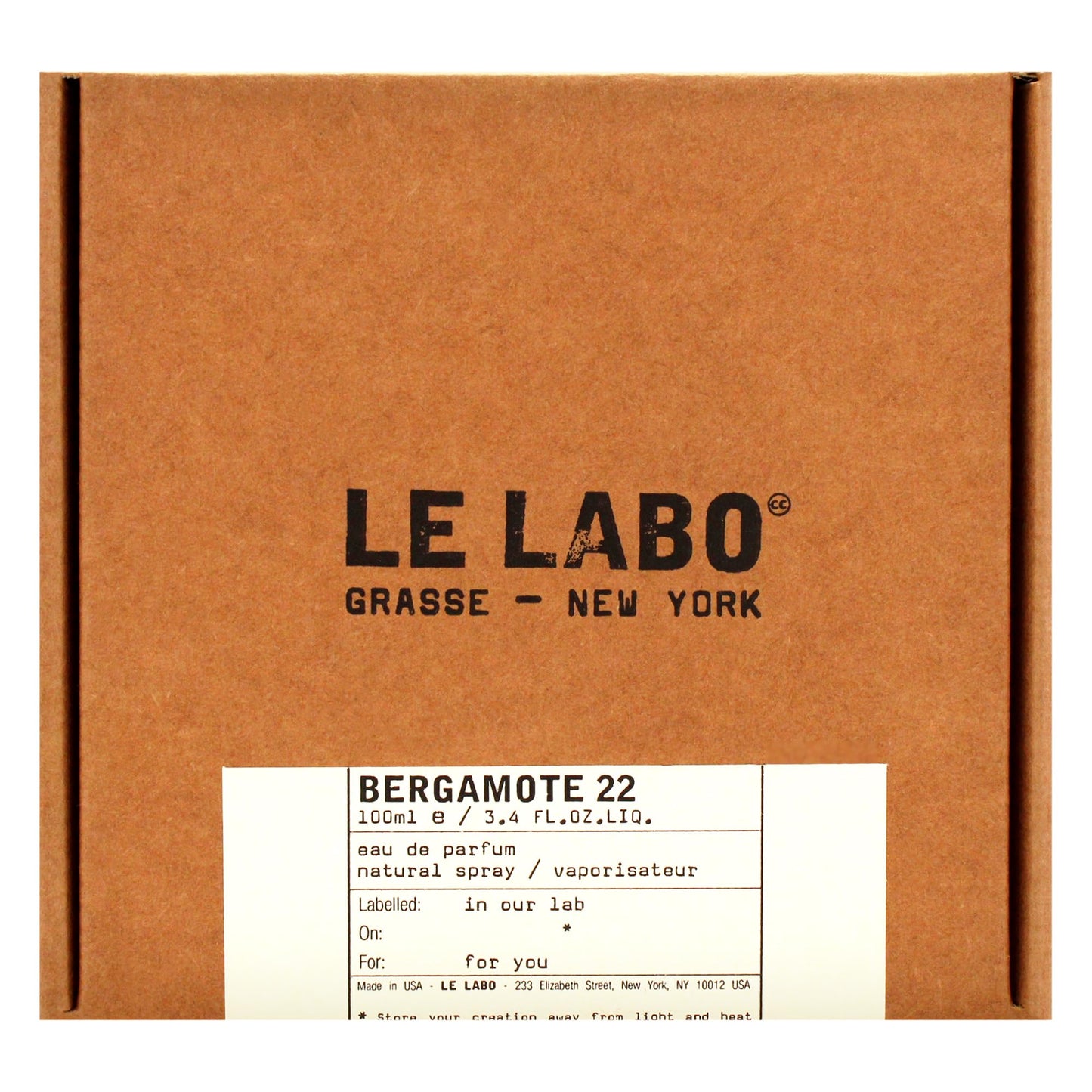Bergamotte 22 by Le Labo for Unisex - 3.4 oz EDP Spray Beauty & Personal Care Le Labo