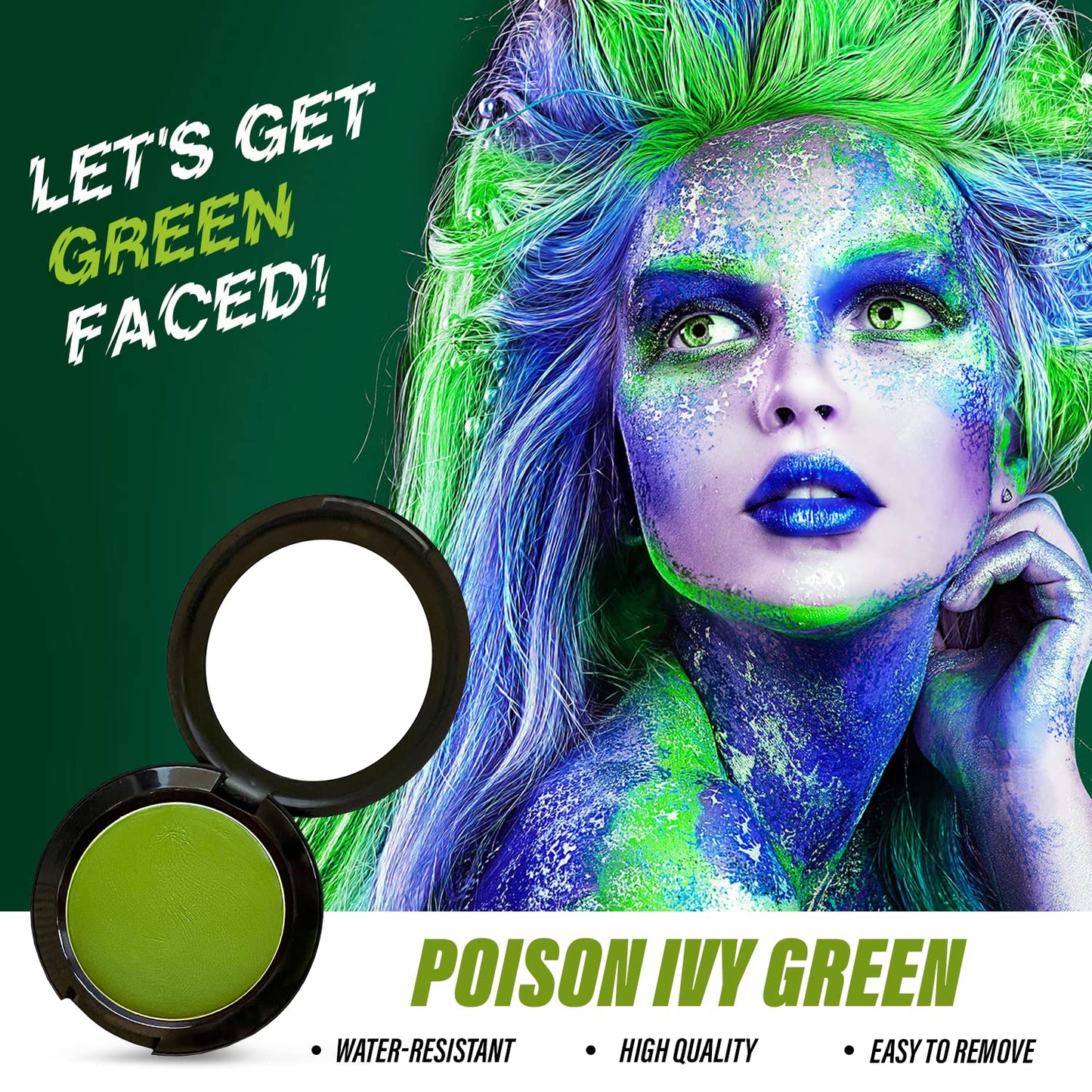 MANIC PANIC Poison Ivy Green Face & Body Paint for Halloween Costumes - Cream Halloween Makeup for Costumes & Cosplay - Smooth, Blendable & Full Beauty & Personal Care MANIC PANIC