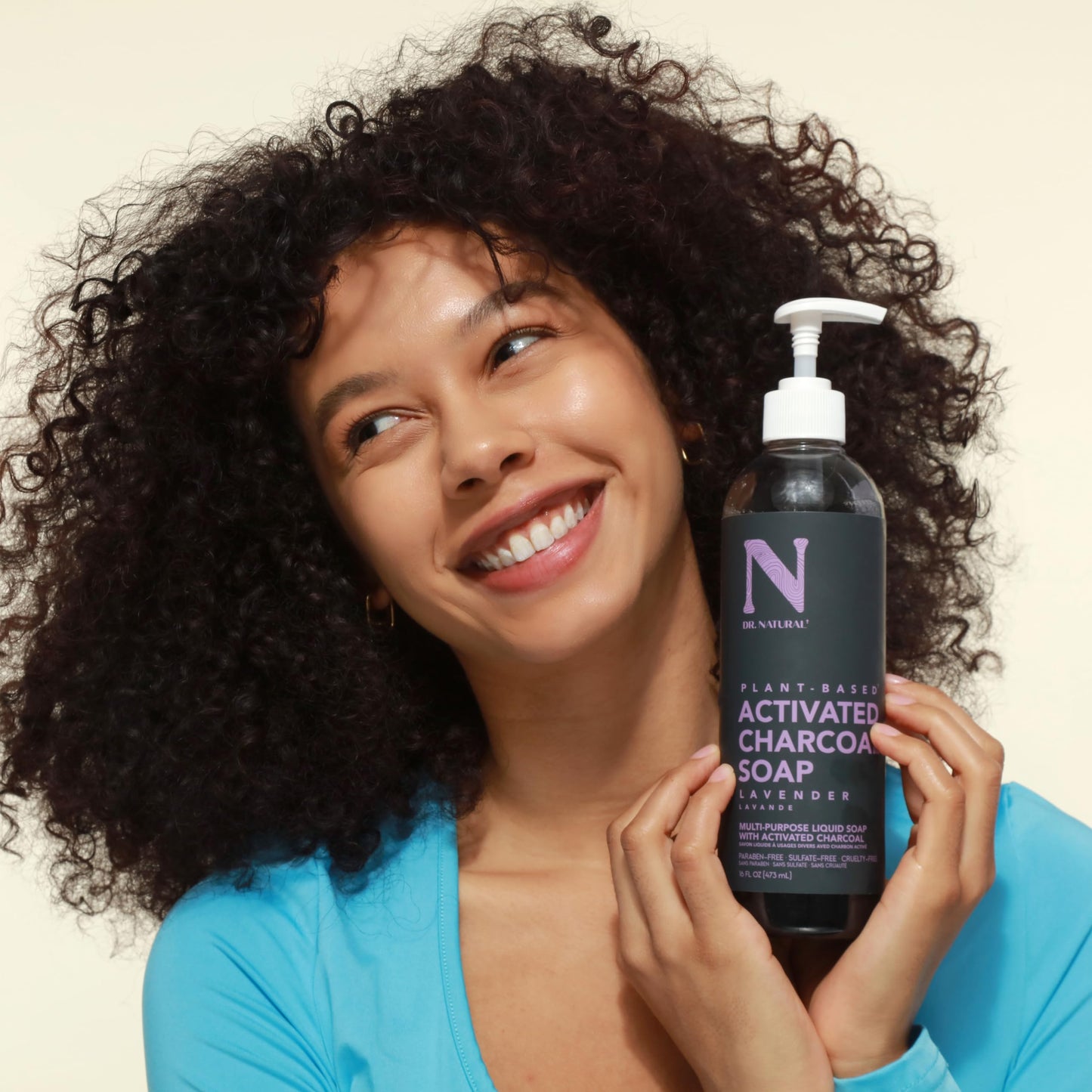 Dr. Natural Activated Charcoal Liquid Soap - Anti Acne and Blemishes - Deep Cleansing Body Wash - Gentle Body Soap for Clear Skin - Lavender - 16 oz Beauty & Personal Care Dr. Natural