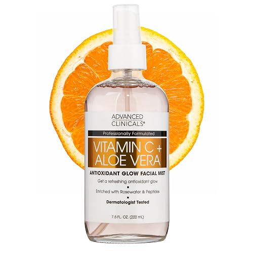 Advanced Clinicals Vitamin C Face Toner + Ferulic Acid & Rosewater, Antioxidant Facial Mist Spray For Face, Skin Refreshing, Hydrating, & Non-Greasy Beauty & Personal Care Advanced Clinicals