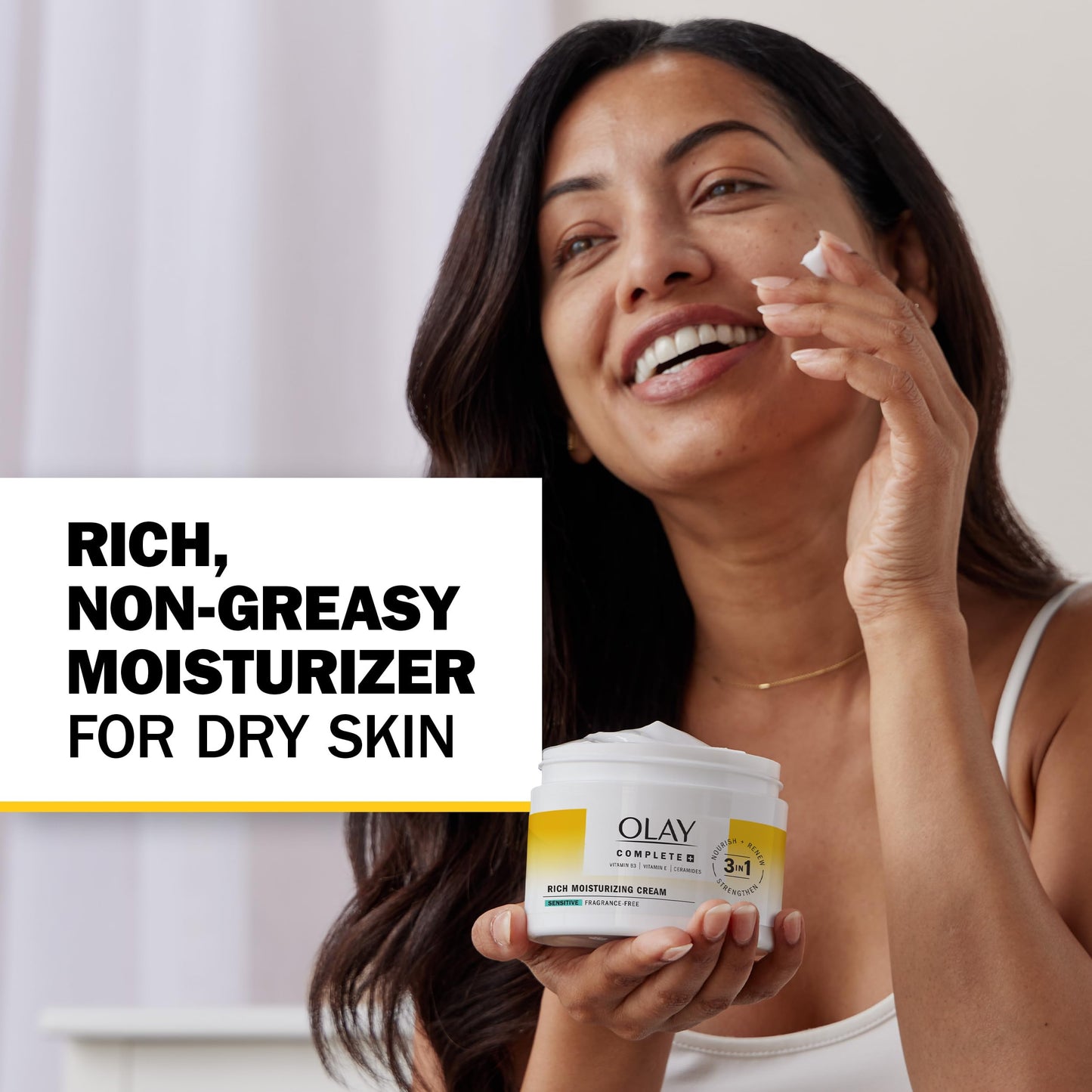 Olay Complete+ Rich Moisturizing Cream Fragrance-Free, 8.5 OZ, 3-in-1 Hydrating Face Cream for Dry Skin with Vitamin B3, Vitamin E, and Ceramides Beauty & Personal Care Olay