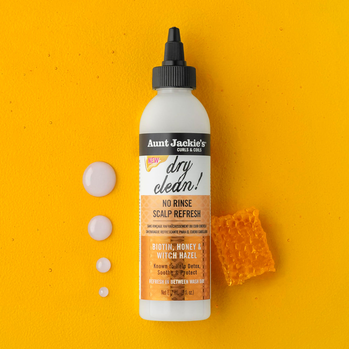 Aunt Jackie’s Braid + Twist Collection Dry Clean! No Rinse Scalp Refresh - Detox and Moisturize Scalp with Witch Hazel, Scalposine, Biotin, and Honey