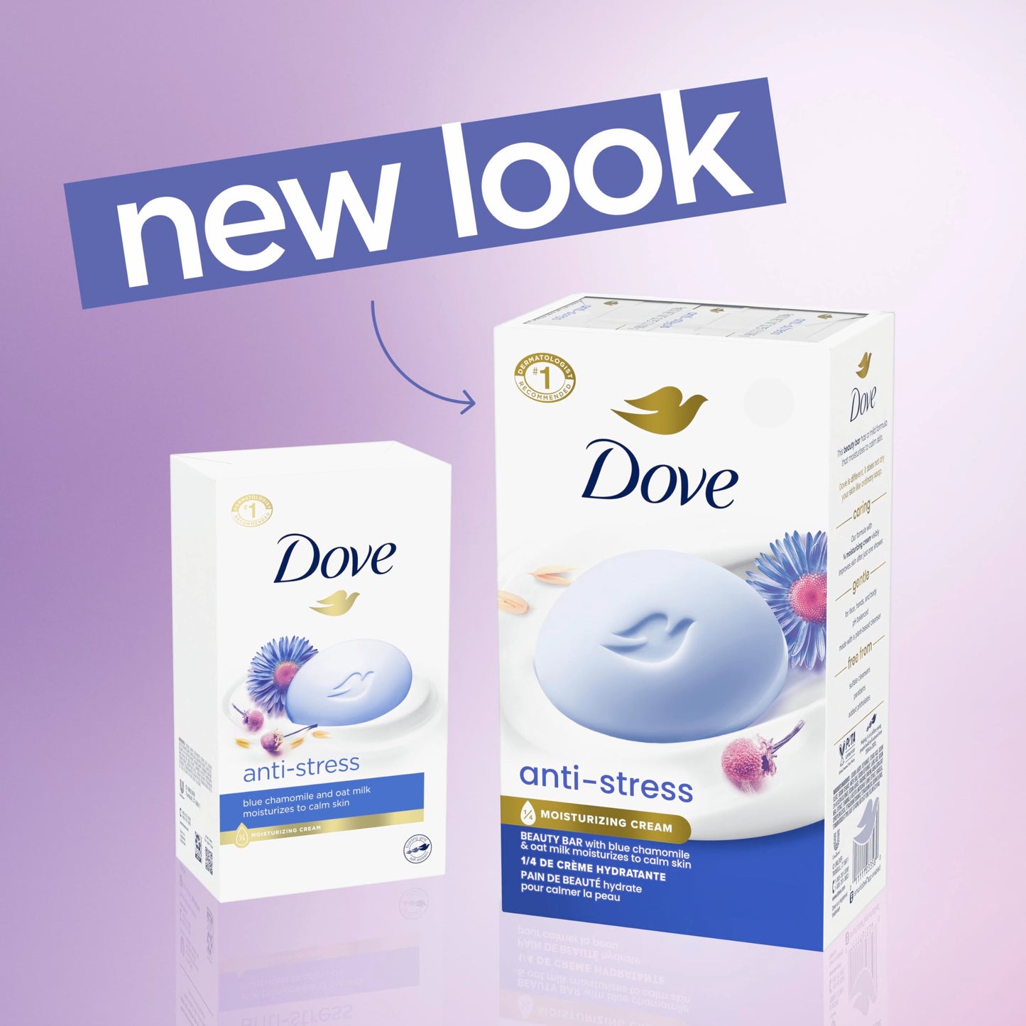 Dove Beauty Bar Gentle Cleanser Anti-Stress Cream Bar Moisturizes To Calm Skin Gentle Bar Soap Cleanser Made With 1/4 Moisturizing Cream 6 pack Beauty & Personal Care Dove