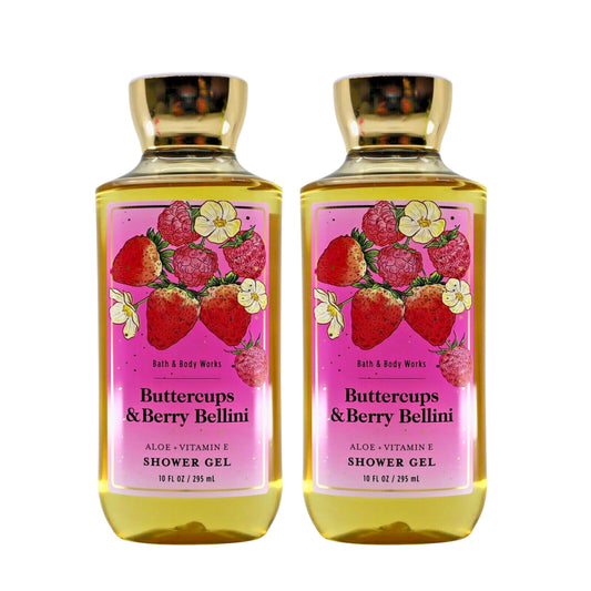 Bath & Body Works Shower Gel, Gift Set of 2, 10oz Each (Buttercups Berry Bellini) Beauty & Personal Care Bath & Body Works