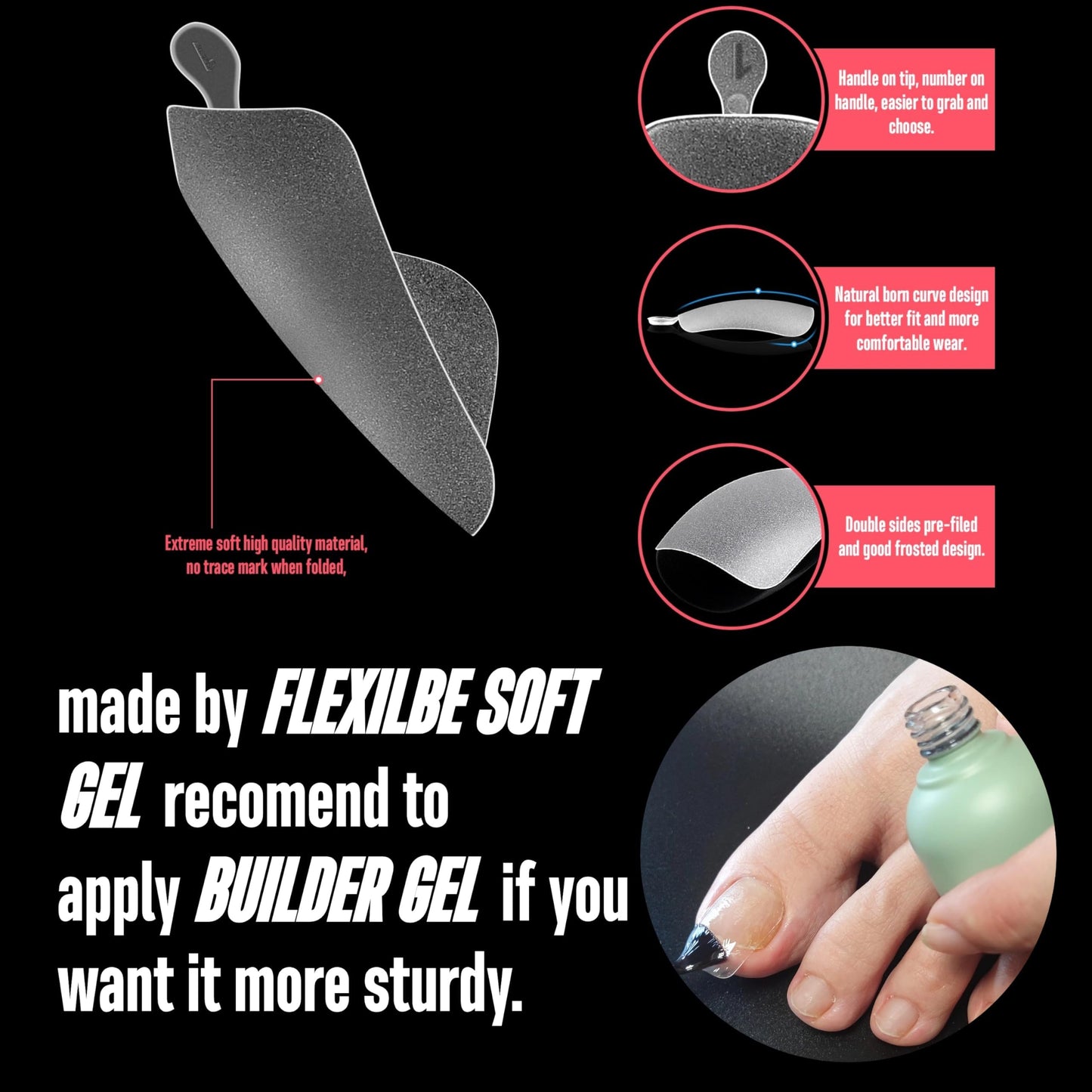 NOVO OVO 120 pcs Long Toe Nail Tips Press on, Curved Full Cover Longtoes Claw, Clear Double Matte Pre-filed Nail Extension for Pedicure Acrylic Beauty & Personal Care NOVO OVO