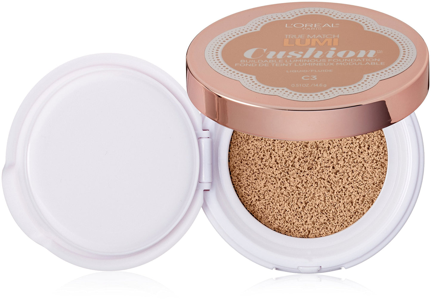 L'Oréal Paris True Match Lumi Cushion Foundation, C3 Creamy Natural, 0.51 oz. Beauty & Personal Care L'Oreal Paris