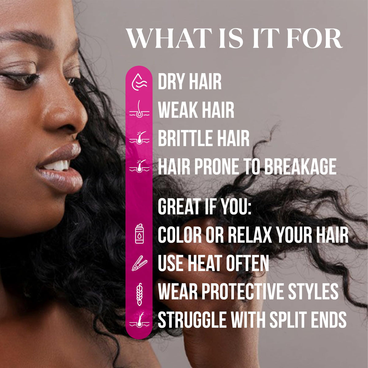 LIV InnerStrength Bond Repair Hair Oil, for Dry Damaged Hair 1.6 fl oz