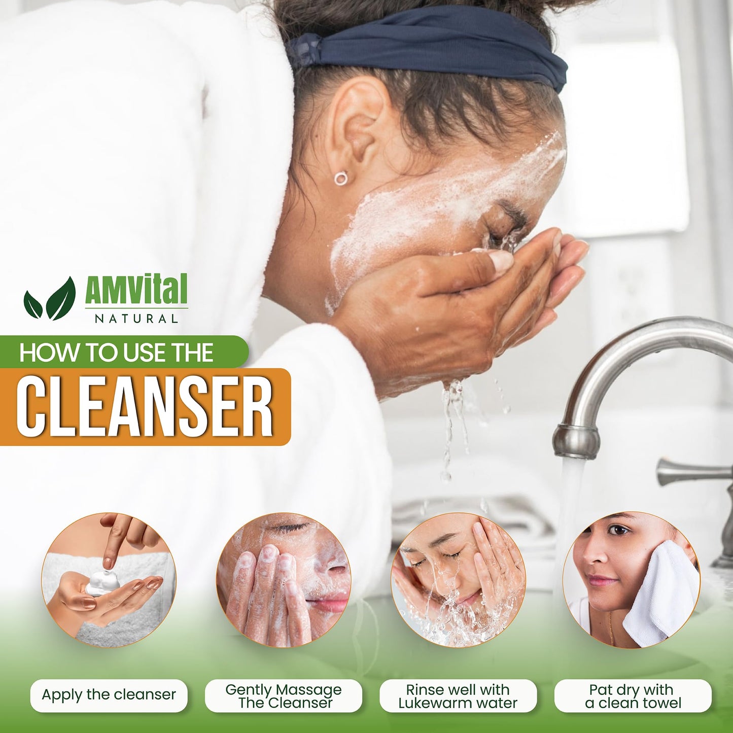 Turmeric Face Wash - Turmeric Facial-Cleanser with Aloe Vera, Vitamin E, and Natural Extracts - Lightweight Daily Gel Face Wash for All Skin Types Beauty & Personal Care AMVital