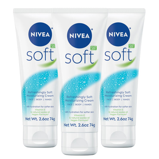 NIVEA Soft Refreshingly Soft Moisturizing Cream, Lightweight Moisturizer for Face, Body and Hands, Body Cream Enriched with Jojoba Oil and Vitamin E Beauty & Personal Care NIVEA