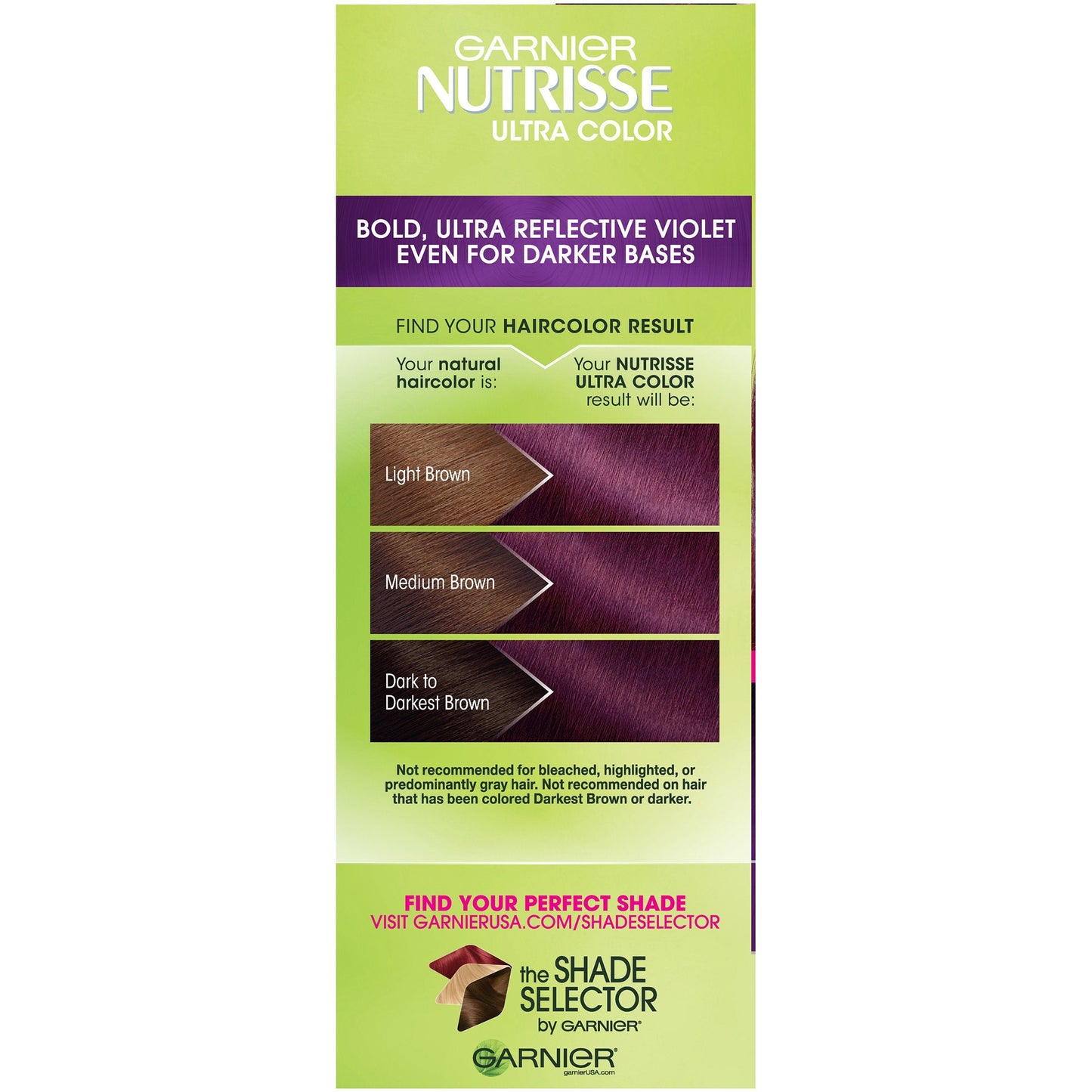 Garnier Nutrisse Ultra Color Nourishing Permanent Hair Color Cream, V2 Dark Intense Violet (1 Kit) Purple Hair Dye Beauty & Personal Care Garnier