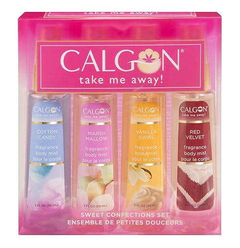 Calgon Take Me Away 4 Pc Gift Set (Refreshing Body Mist 2.0 Oz Of Cotton Candy Marsh Mallow Vanilla Swirl & Red Velvet) for Women By 2 Fl Oz Beauty & Personal Care Calgon