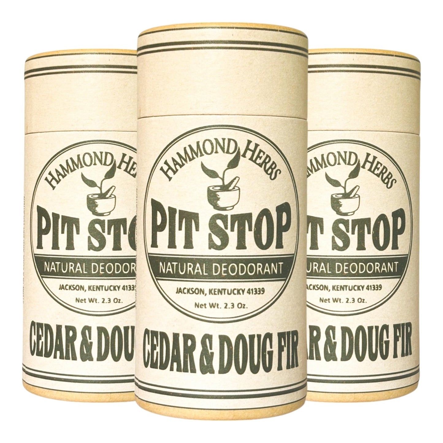Hammond Herbs - PIT STOP Deodorant - Aluminum-Free, Plastic-Free, All-Natural Odor Control, 3 Pack (Cedar & Doug Fir) Beauty and Personal Care Hammond Herbs