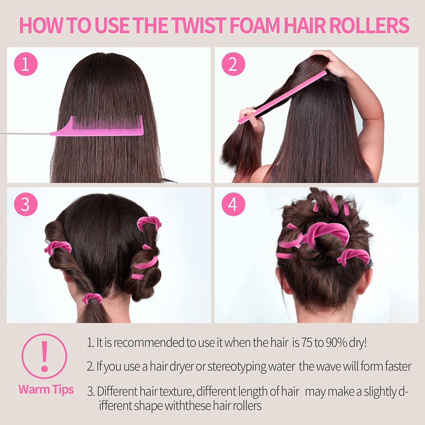 30PCS 9.45" Flexi Rods Curlers Set for Short and Long Hair, No Heat Foam Rollers with Steel Comb Buytta Beauty & Personal Care Buytta