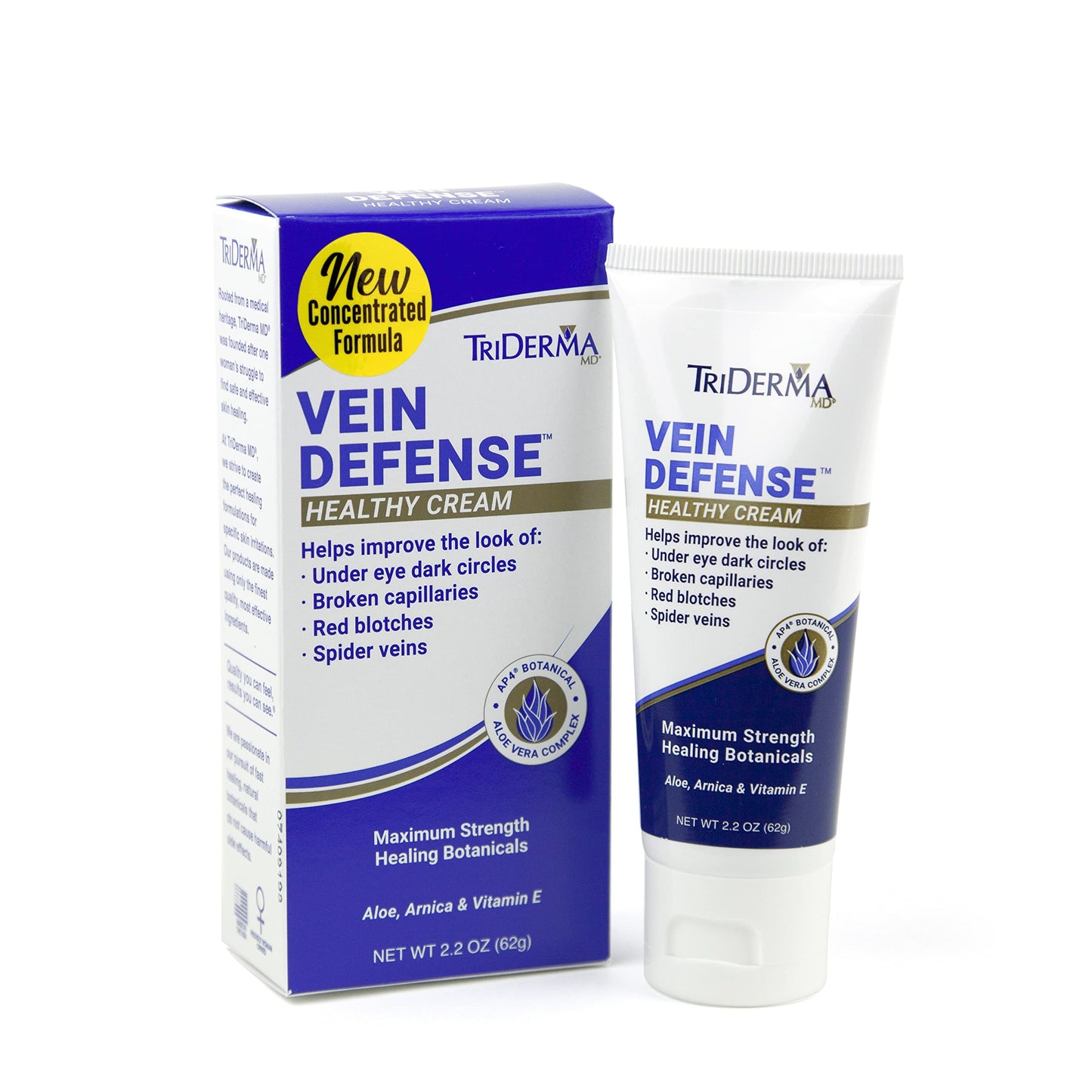 TriDerma Vein Defense Healthy Cream 2.2 Ounces Helps Improve the look of Spider Veins and Under Eye Dark Circles Beauty & Personal Care TriDerma