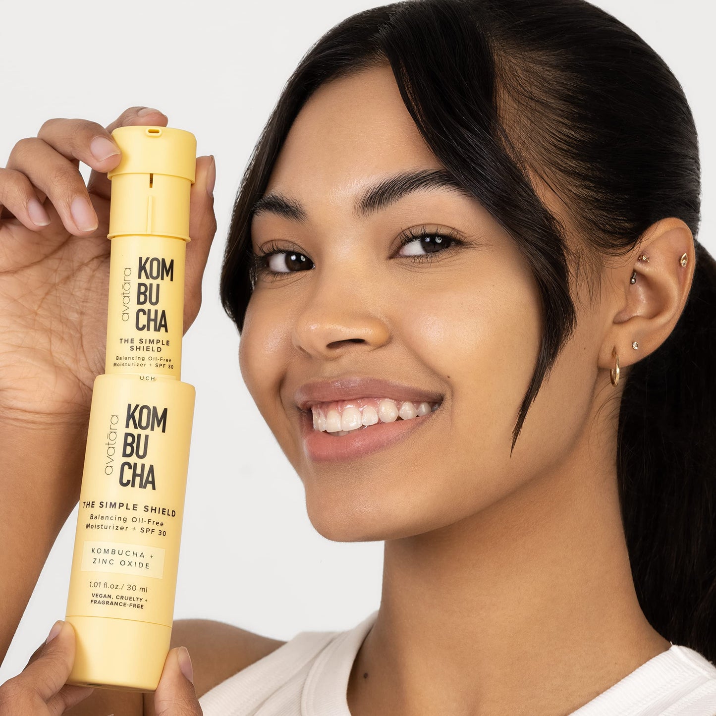 Avatara Kombucha The Simple Shield Face Sunscreen SPF – Zinc Oxide Mineral Moisturizer with BHA & Hyaluronic Acid, Teen Skincare, 1.01 fl oz Beauty & Personal Care Avatara