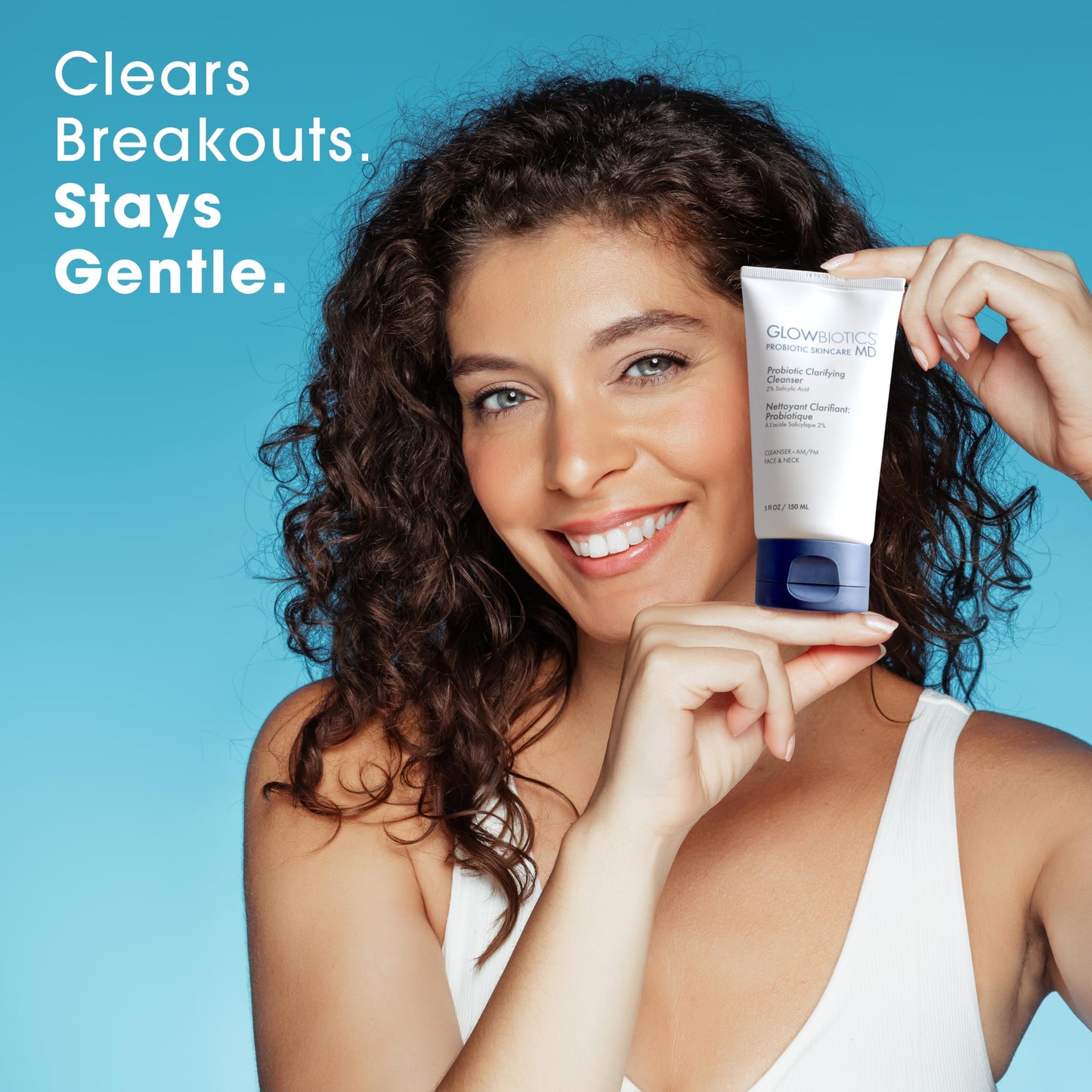 Glowbiotics Probiotic Clarifying Cleanser 5 oz - Gentle Foaming Face Wash with 2% Salicylic Acid & Peptides | Probiotic BHA Cleanser for Oily Beauty & Personal Care Glowbiotics