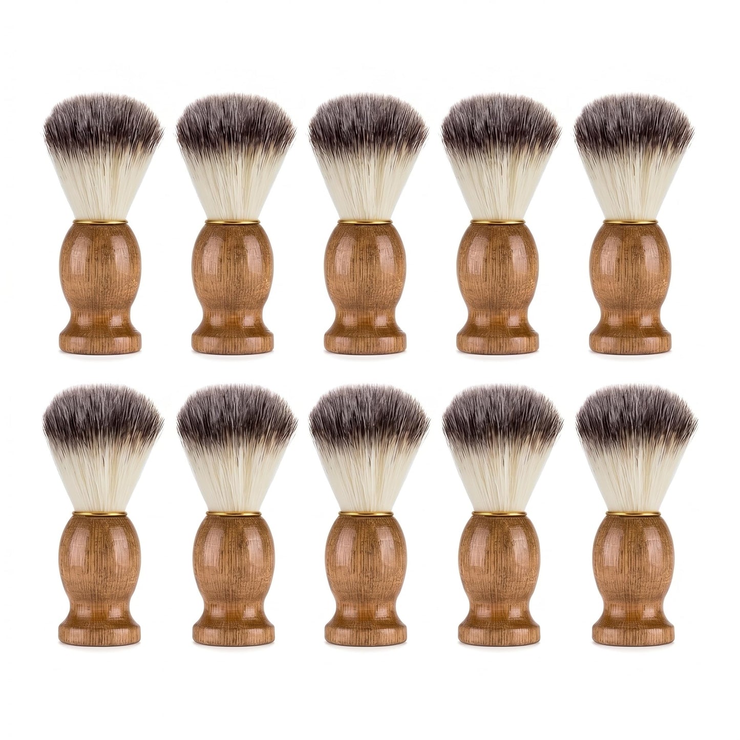 10 Pcs Shaving Brush for Men, Wood Handled Shave Brush for Wet Shave, Beard Grooming Tool for Professional Salon, Soft Bristle Shaving Cream Brush Beauty and Personal Care KALLORY