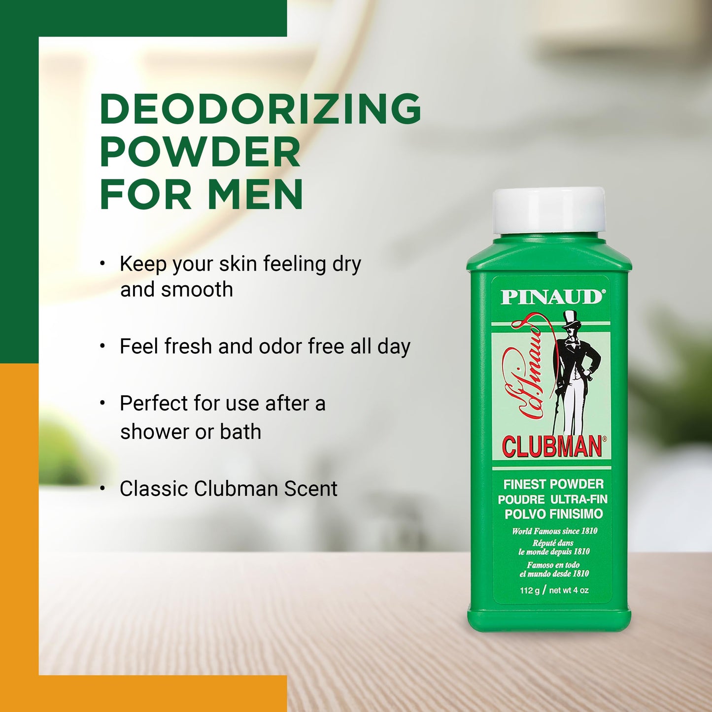 Clubman Pinaud Finest Powder, White, Skin Soothing, 4 oz Beauty and Personal Care Clubman