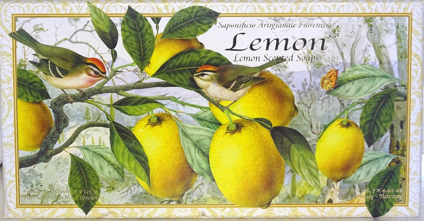 Saponificio Artigianale Fiorentino"Limone" Lemon Carved Soap Gift Set 3 x 125g (4.40 oz) Beauty & Personal Care Saponificio Artigianale Fiorentino