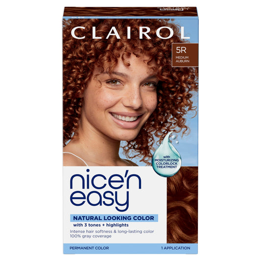 Clairol Nice'n Easy Permanent Hair Dye, 5R Medium Auburn | 100% Gray Coverage | Long?Lasting, Natural?Looking Color & Shine | Pack of 1 Beauty & Personal Care Clairol