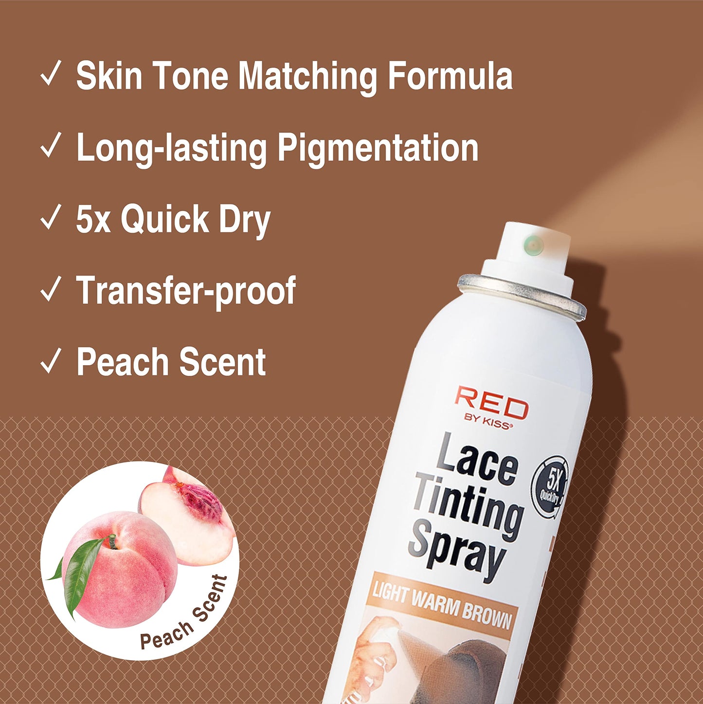 Red by Kiss Lace Tinting Spray, Quick Dry & Skin Tone Matching for Lace Wig, Transfer-Proof, No Smudging, Long Lasting, Precision Control with Pointed Beauty & Personal Care Red by Kiss