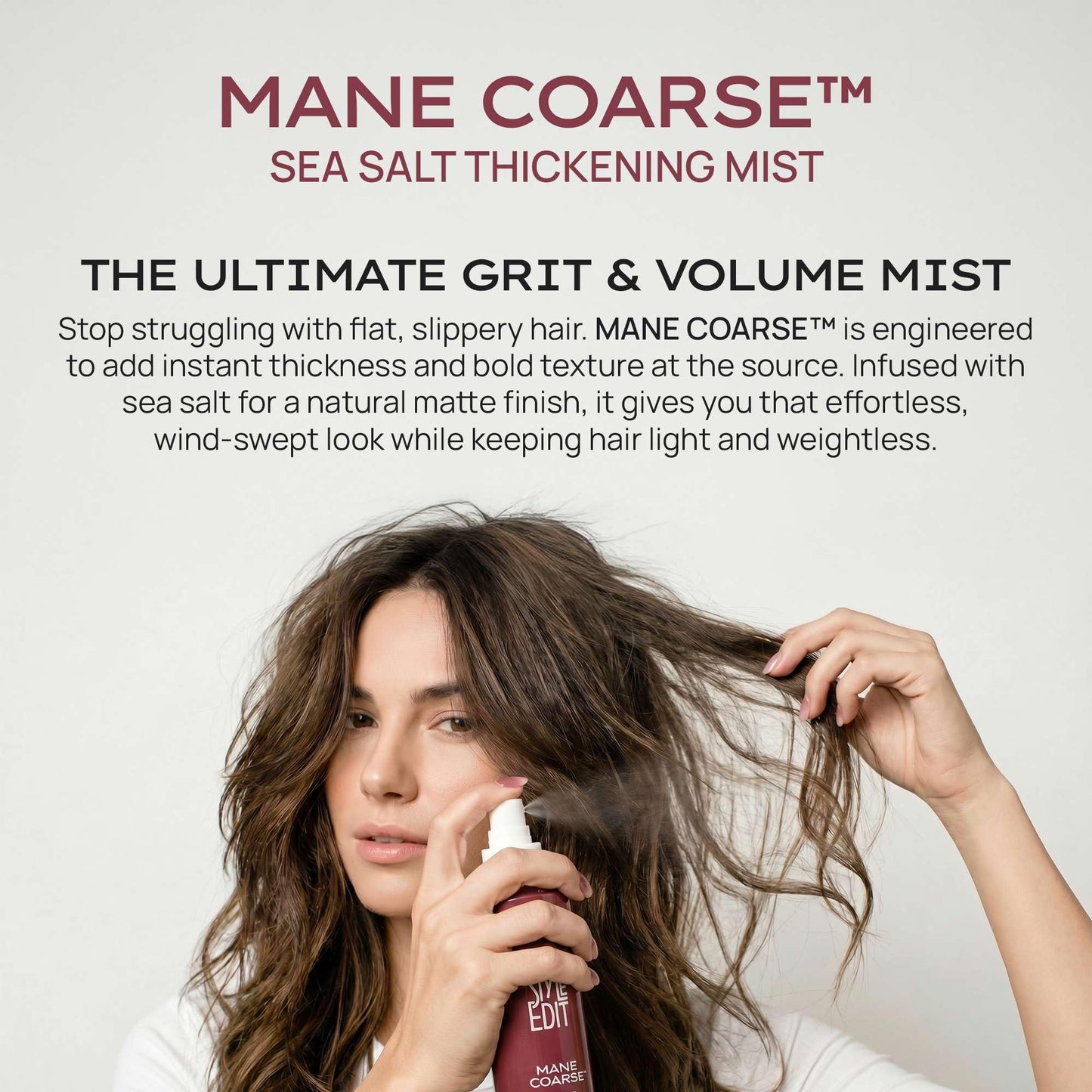 STYLE EDIT MANE COARSE™ Sea Salt Spray for Hair | Thickening Texturizing Spray for Men & Women | Instant Volume & Texture with Light Hold for Beach Beauty & Personal Care STYLE EDIT