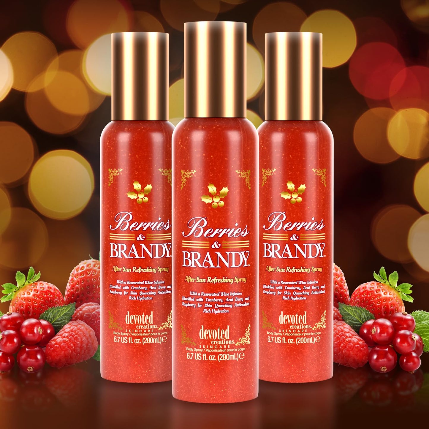 Devoted Creations Berries & Brandy After Sun Refreshing Spray | Color Extending - Skin Refreshing - Body Energizing Rich Hydrating After Sun Beauty & Personal Care Devoted Creations