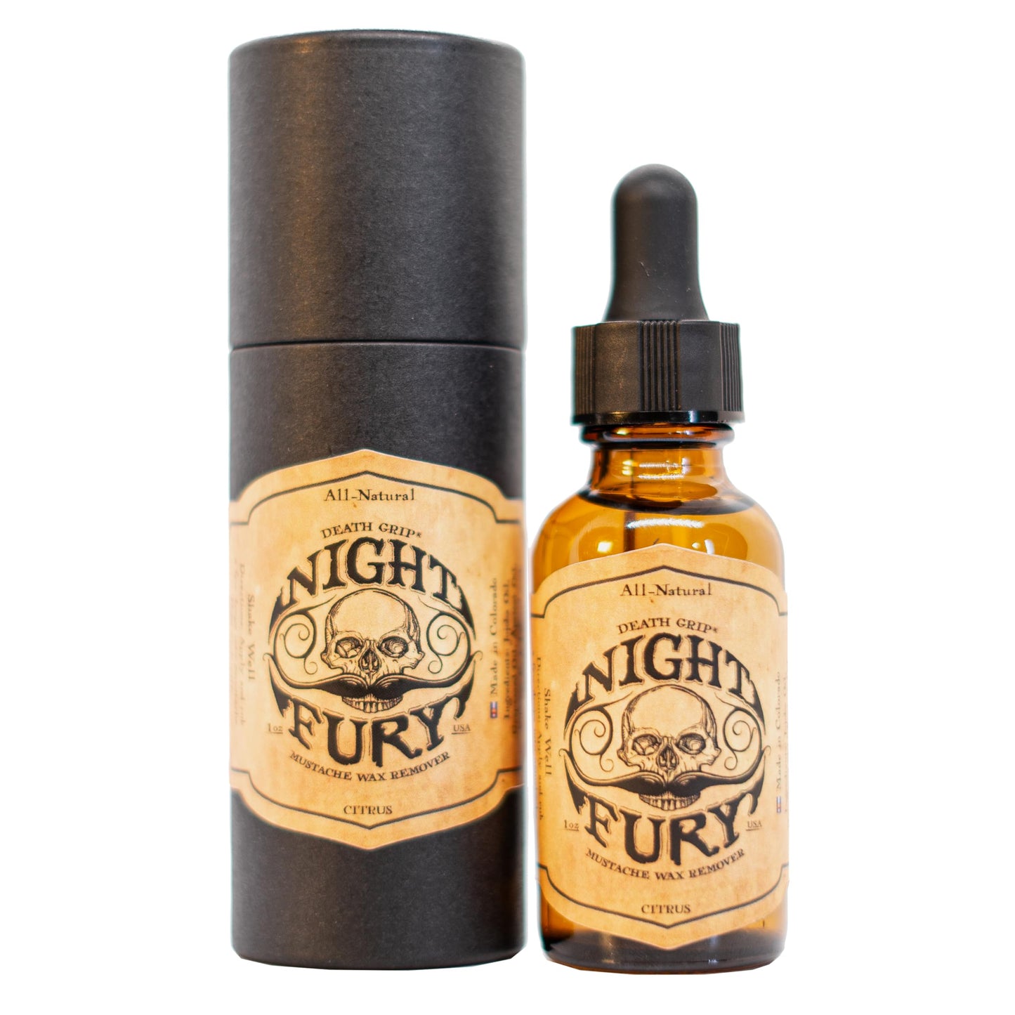 THE VINTAGE GROOMING CO. Mustache Wax Remover Night Fury Oil by Death Grip - Get Wax Out Of Your Handlebar Moustache Or Beard | Mustache Cleaner Kit Beauty & Personal Care THE VINTAGE GROOMING CO.