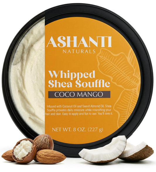 Ashanti Naturals Scented Whipped Shea Butter | African Body Butter for Women Men w/Coconut and Almond Oil (Coco Mango Souffle, 8 oz) Beauty & Personal Care Ashanti Naturals
